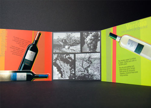 diseño gráfico folleto vino