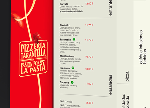 diseño gráfico carta pizzería